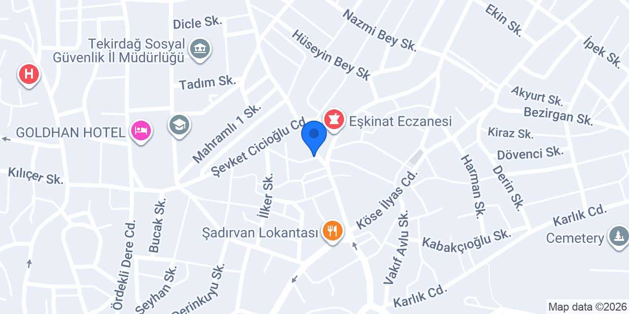 Enes Mobilya Süleymanpaşa Tekirdağ konumu