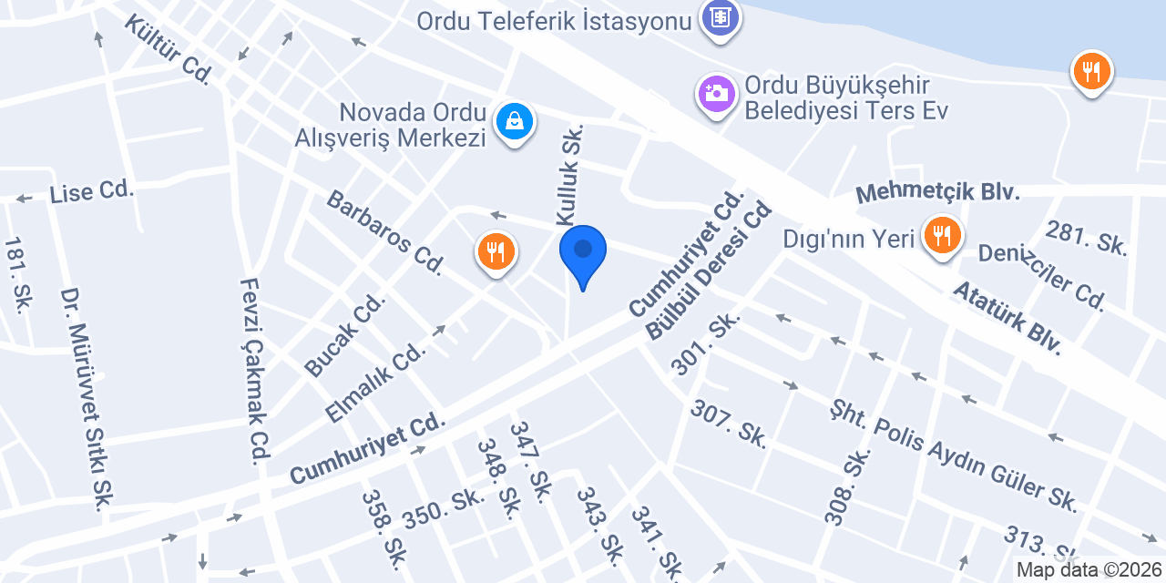 Ordu Yargı Akademi konumu