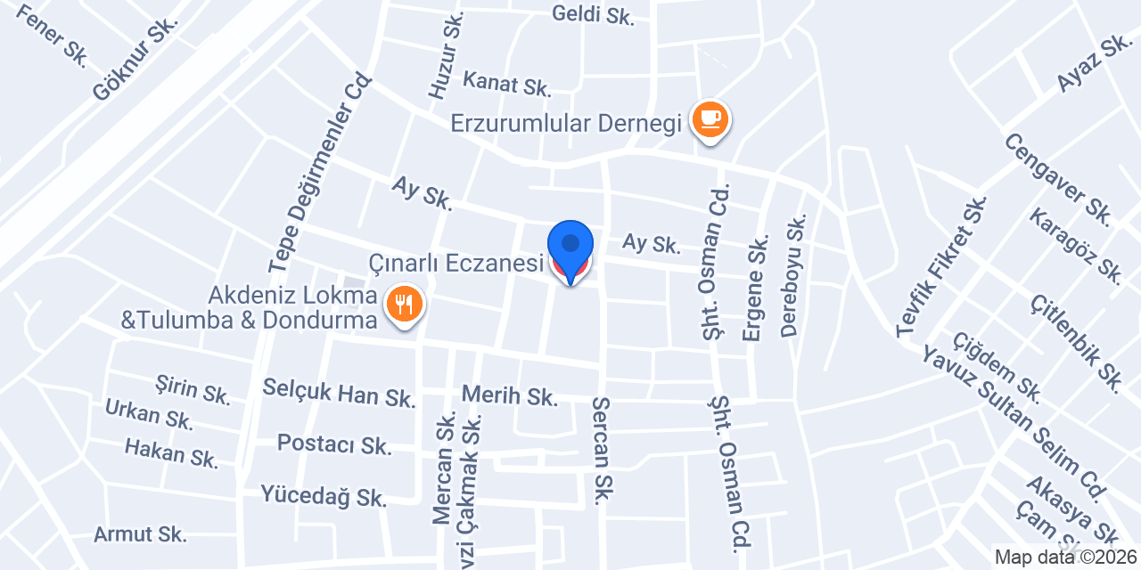 Çınarlı Eczanesi konumu