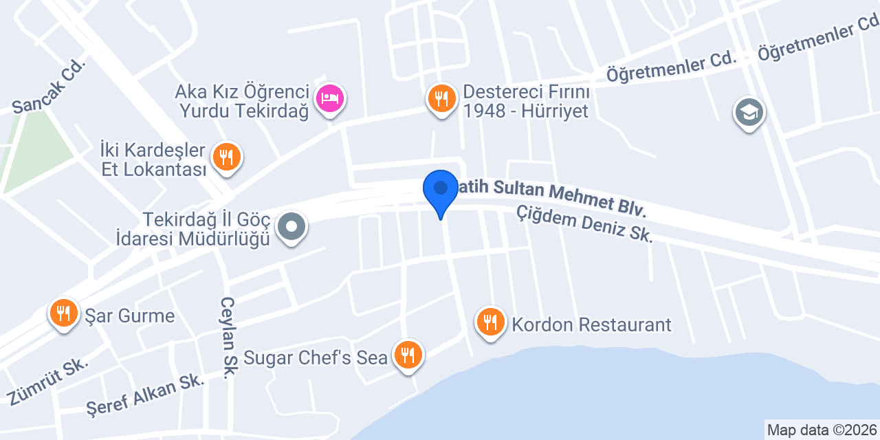 Tekirdağ Ceylan Apart Otel konumu
