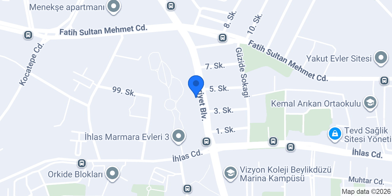 Vodafone Cep Merkezi konumu