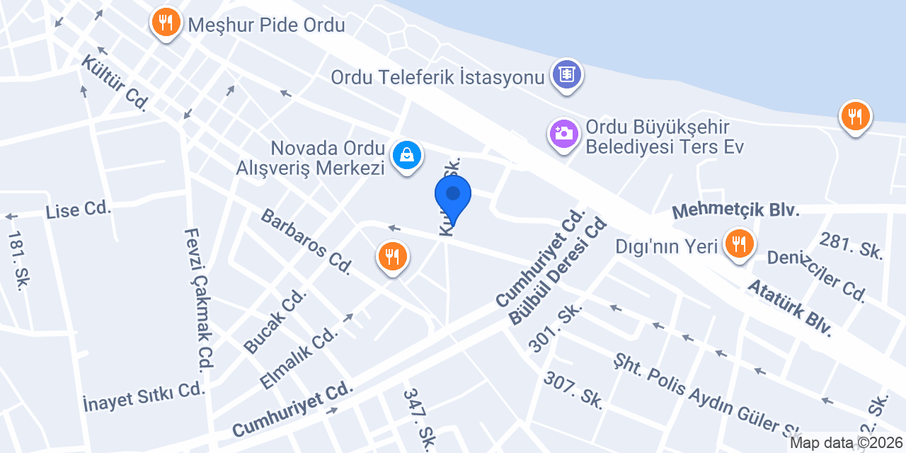 Ema Park AVM Ordu konumu