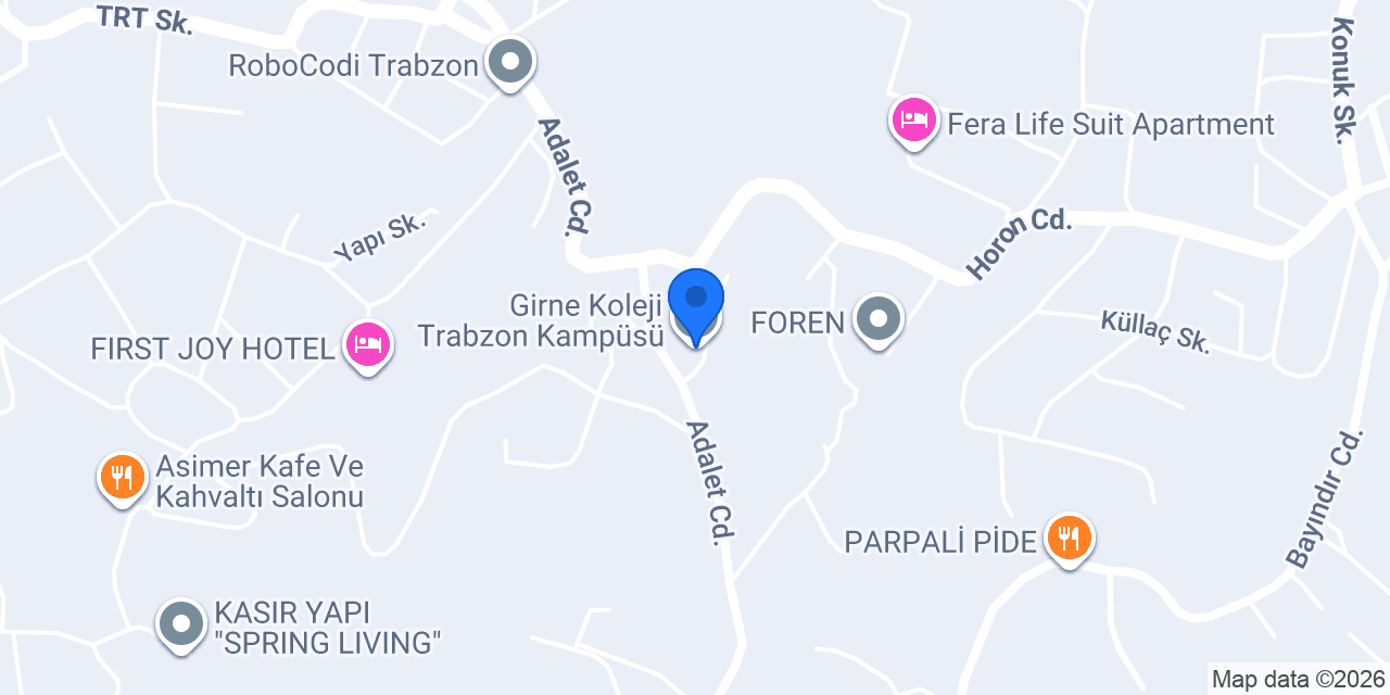Girne Koleji Trabzon Kampüsü konumu