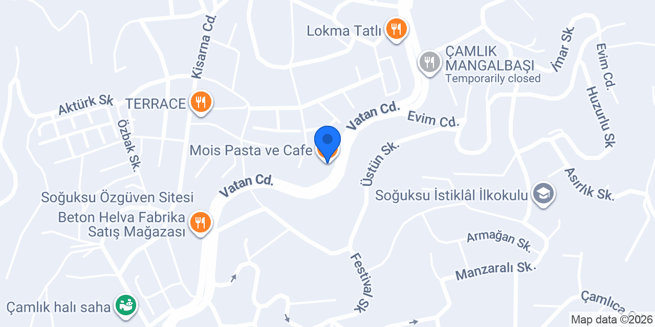 Mois Pasta ve Cafe konumu