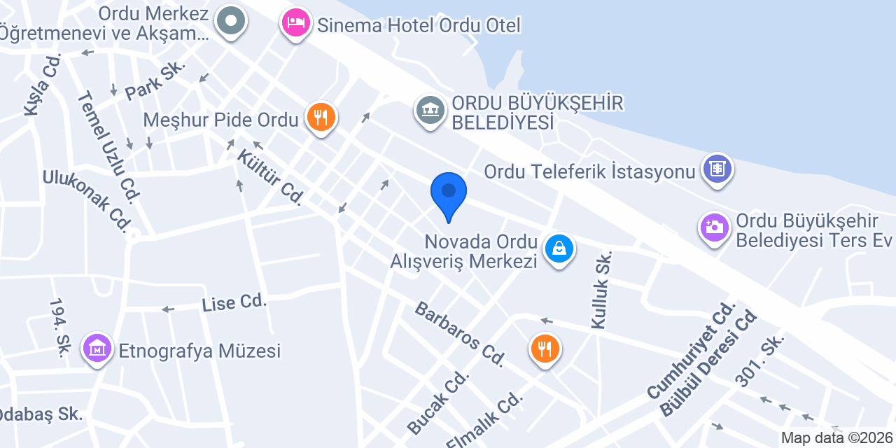 Yapı Kredi - Ordu Şubesi konumu