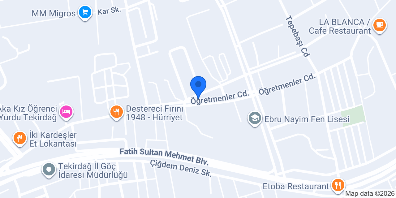 Tekirdağ İl Müftülüğü konumu