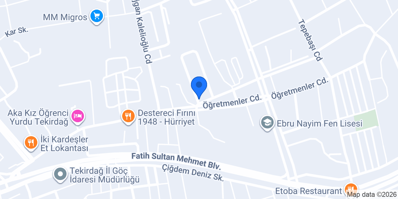 Özel Tekirdağ Edukent Özel Öğretim Kursu konumu