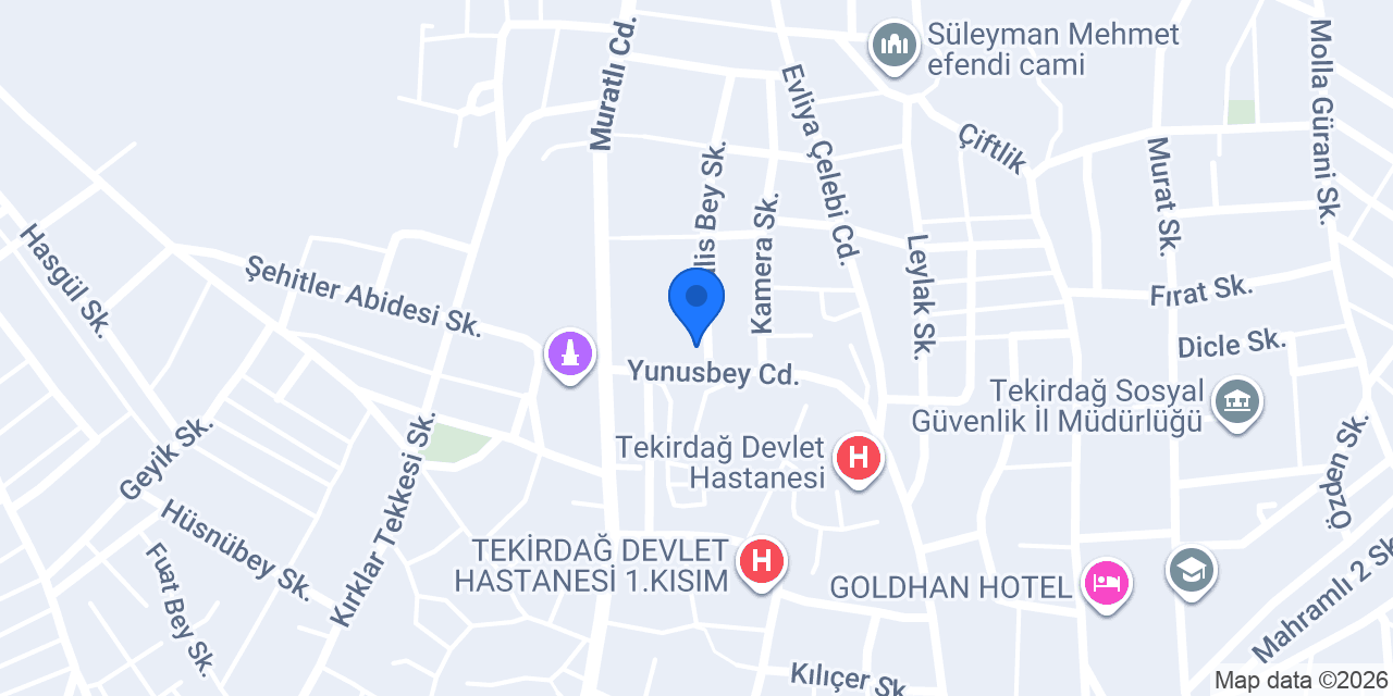 Muratlı İlçe Nüfus Müdürlüğü konumu