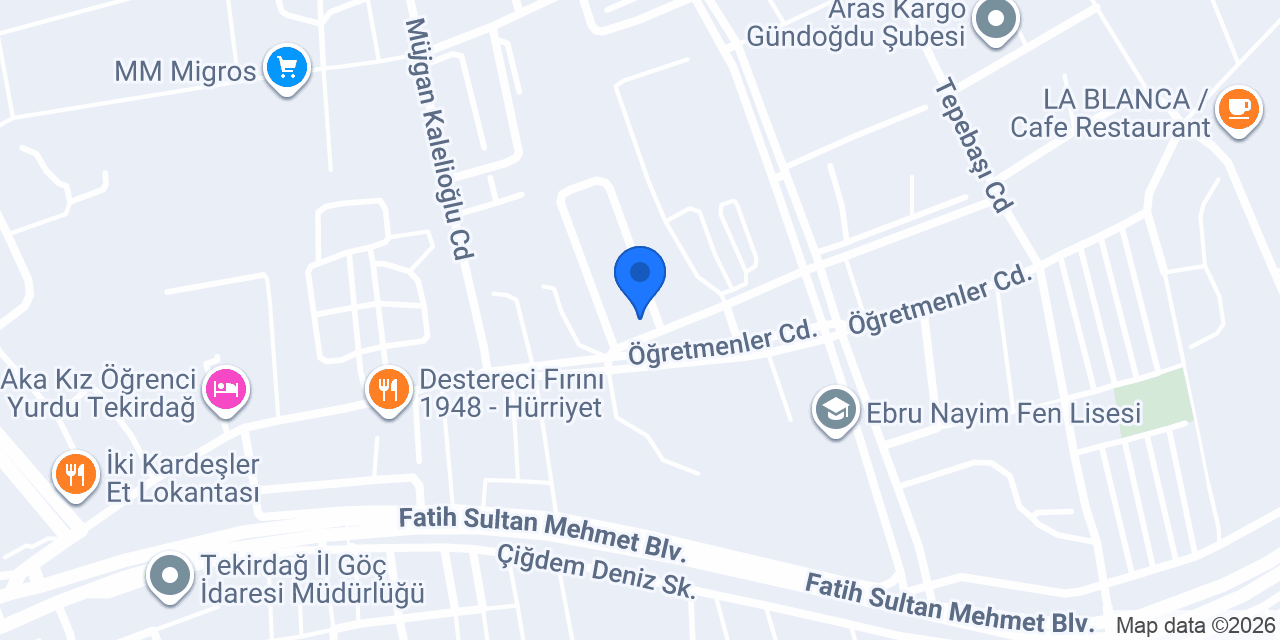 Tekirdağ Psikolojik Danışmanlık Merkezi konumu