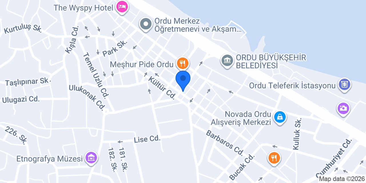 Ordu Masaj Salonu konumu