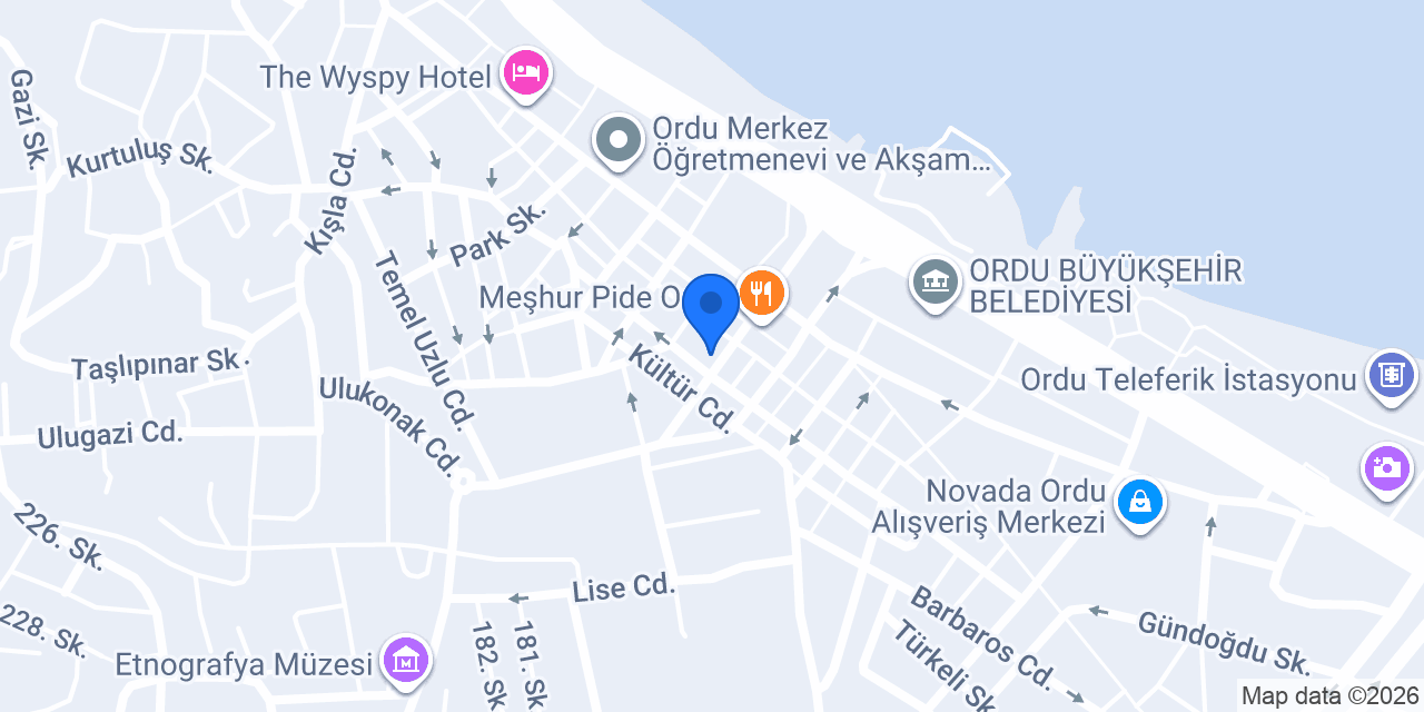 Vakıf Katılım Ordu Şubesi konumu