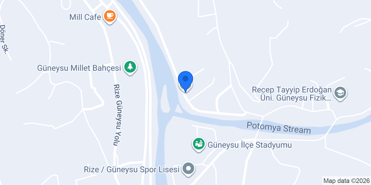 Güneysu Okulları konumu