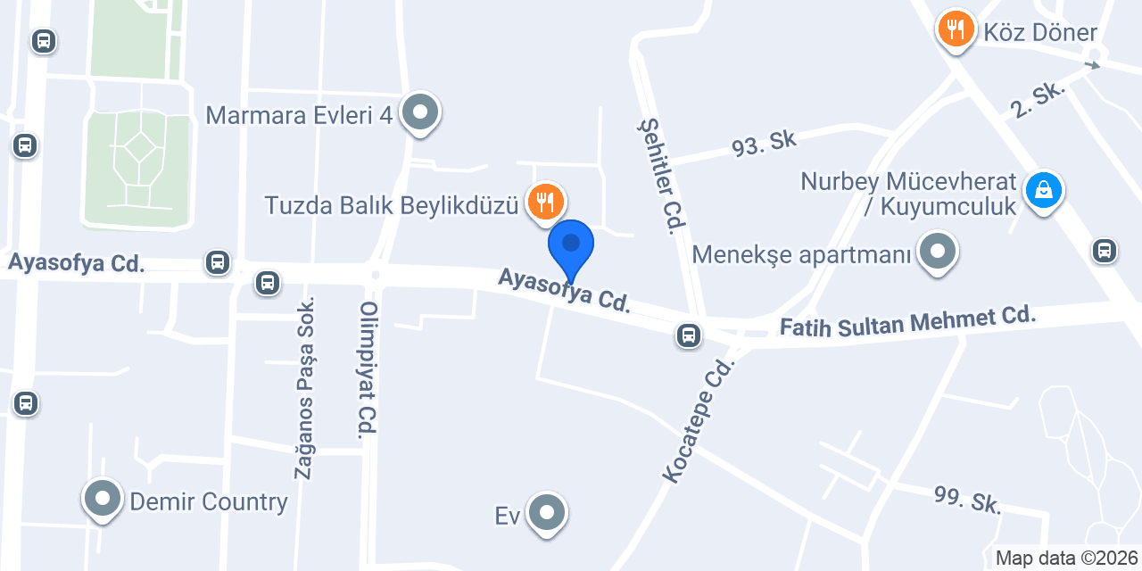 Sütlüce Kadayıf Beylikdüzü konumu