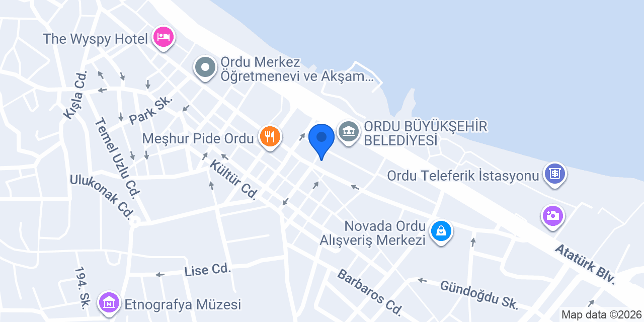 Hotel Kervansaray Ordu konumu