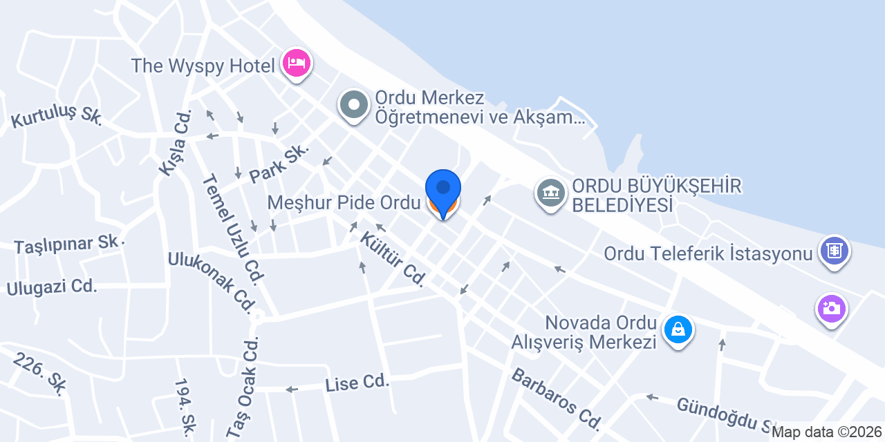 Meşhur Pide Ordu konumu