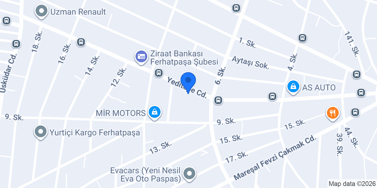 Halkbank Ferhatpaşa Şubesi konumu