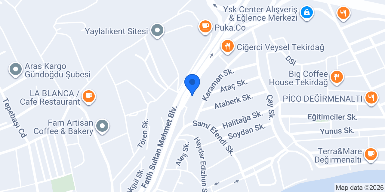 Tekirdağ Orman İşletme Müdürlüğü konumu