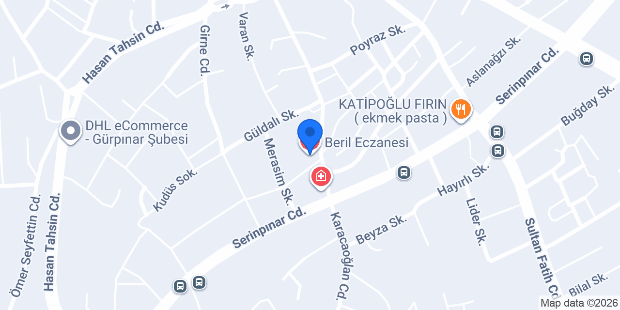 Beril Eczanesi konumu
