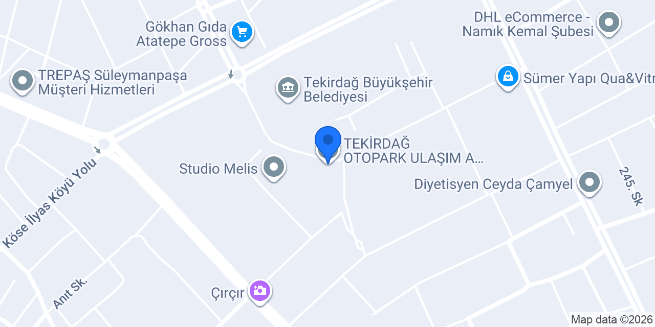 TEKİRDAĞ OTOPARK ULAŞIM A.Ş. (TEKULAŞ) konumu