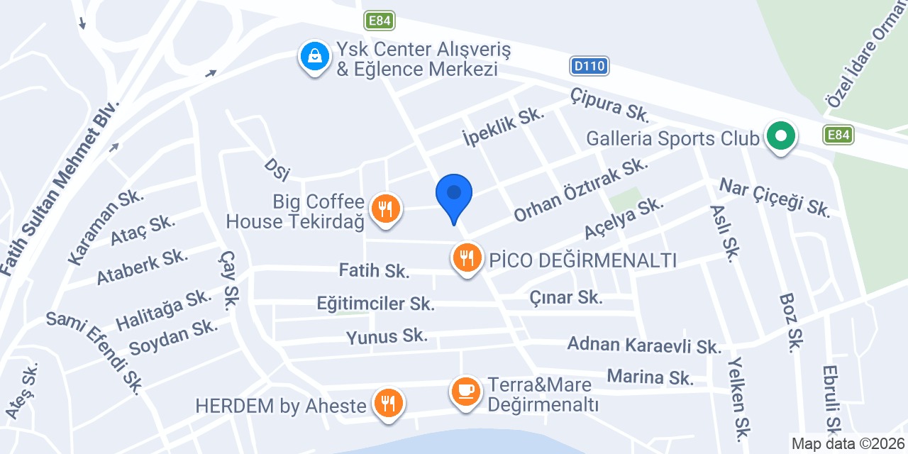 Hey Burger Tekirdağ konumu