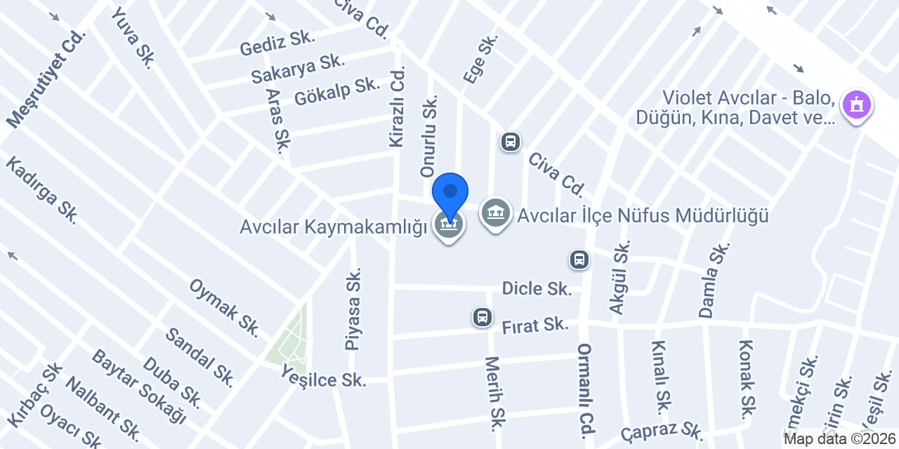 Avcılar İlçe Sağlık Müdürlüğü konumu