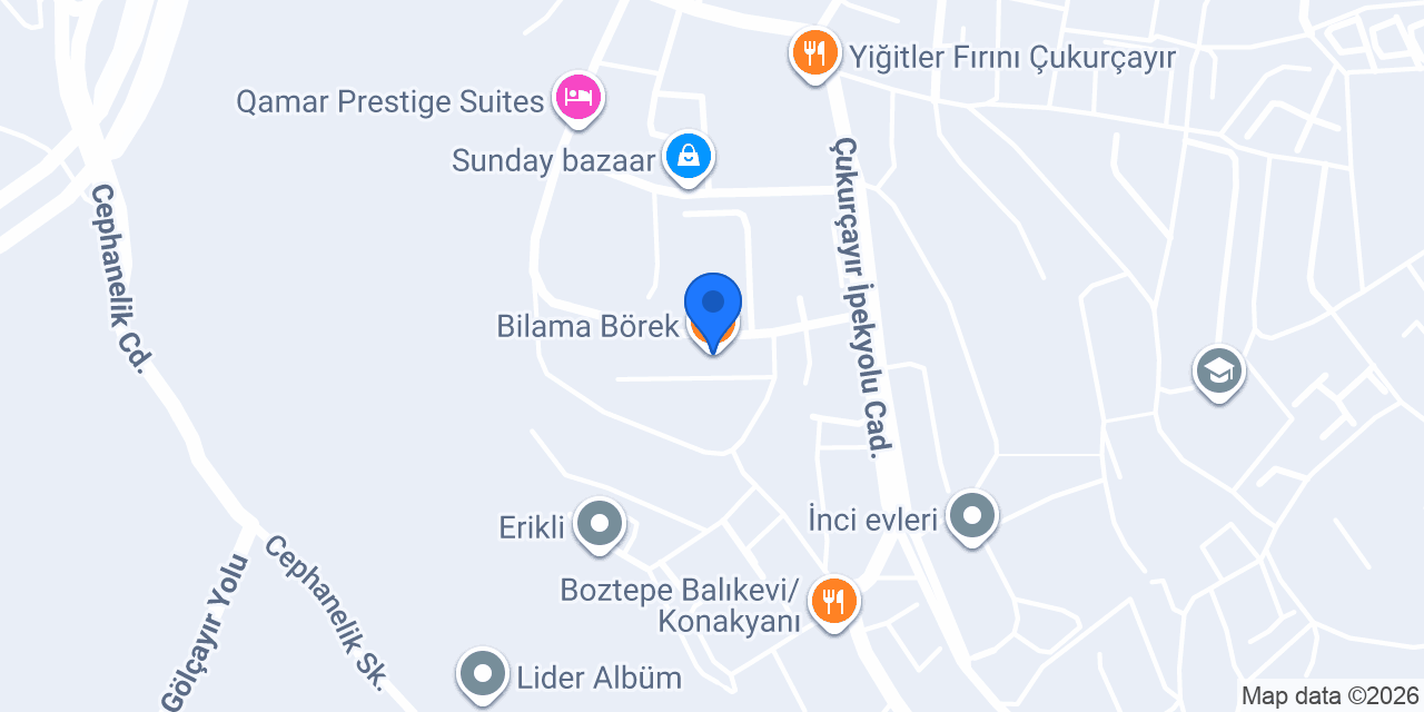 Bilama Börek konumu