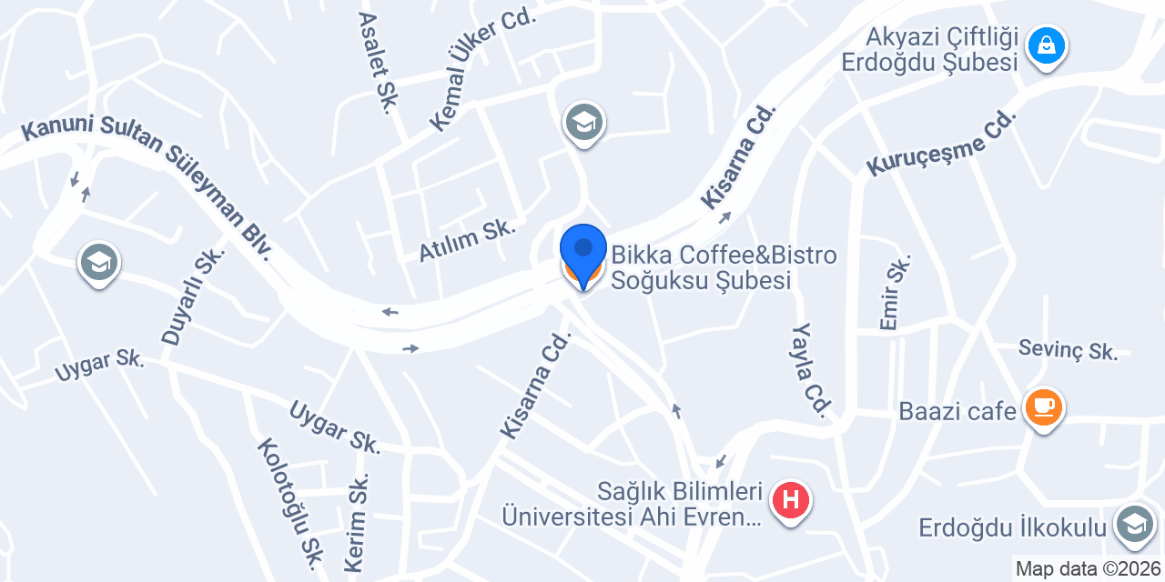 Bikka Coffee&Bistro Soğuksu Şubesi konumu