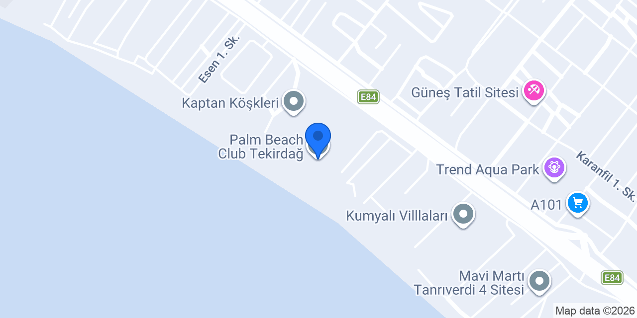Palm Beach Club Tekirdağ konumu