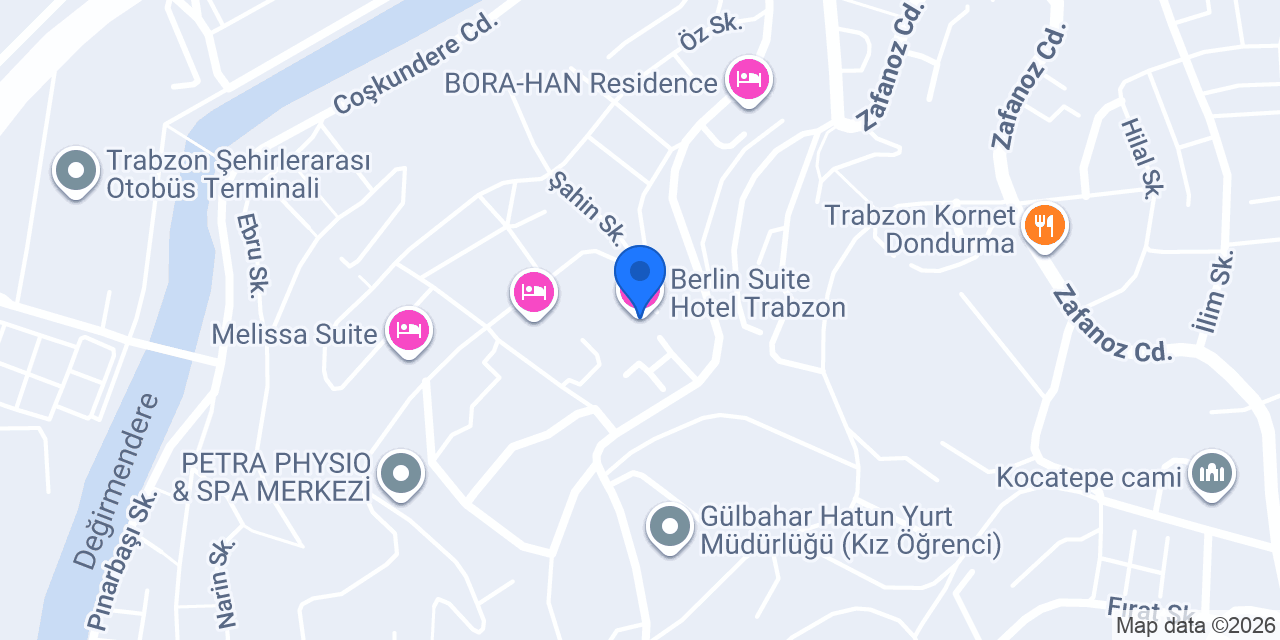 Berlin Suite Hotel Trabzon konumu