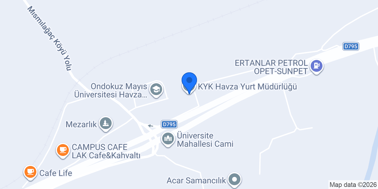 KYK Havza Yurt Müdürlüğü konumu