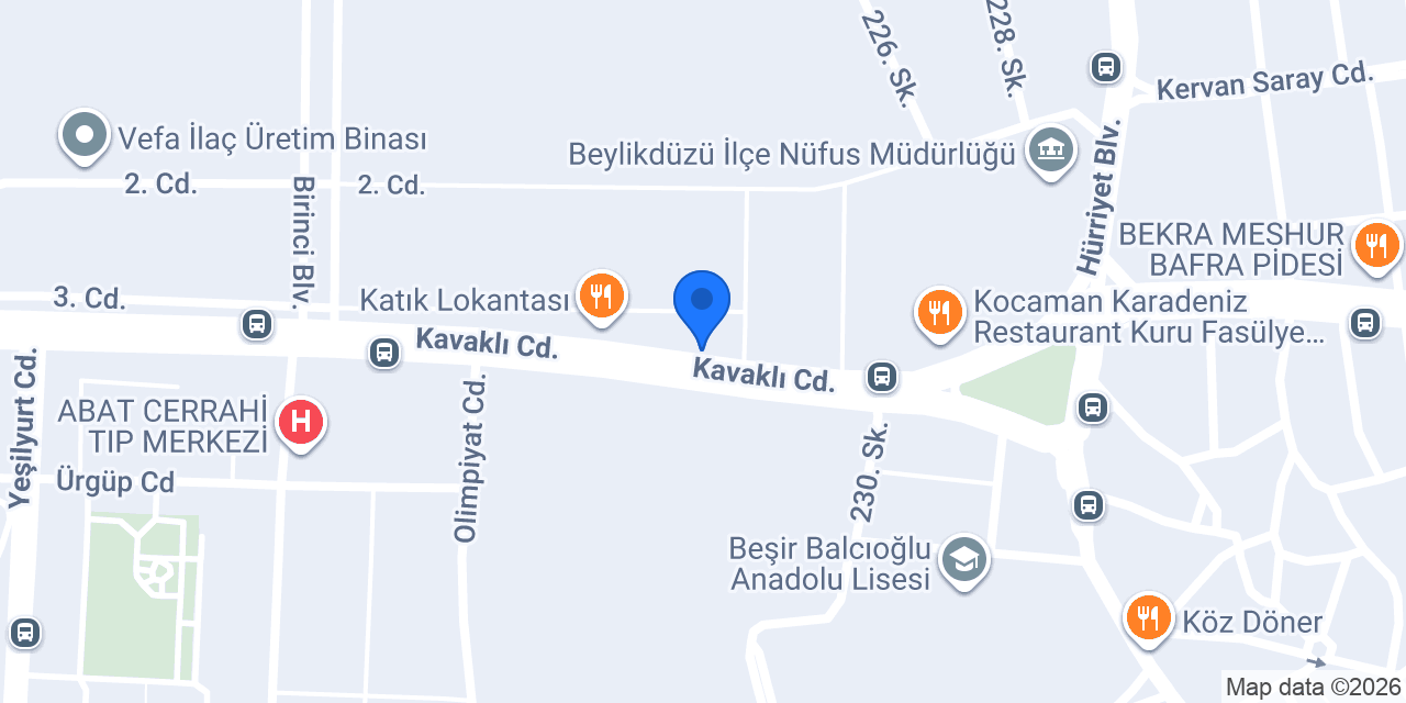 Şah Baklava Beylikdüzü konumu