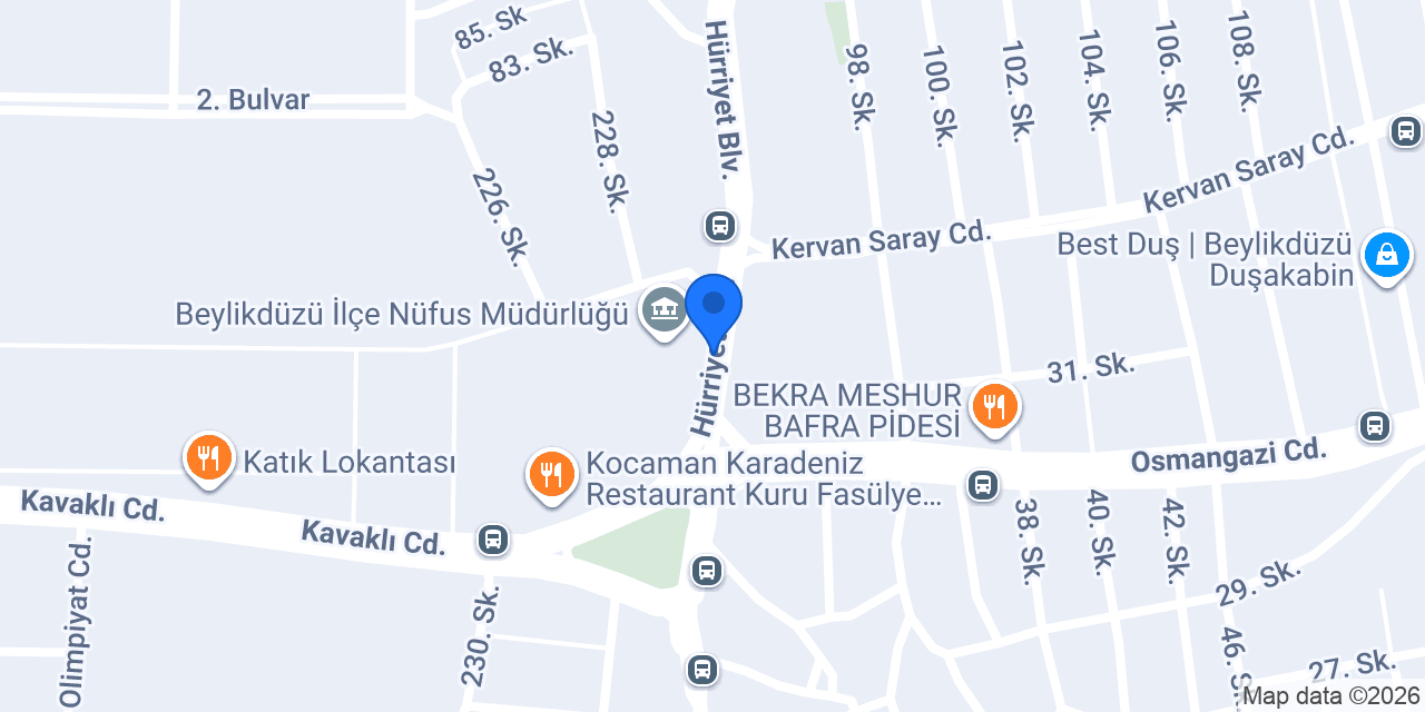 Beylikdüzü Deva Klinik konumu