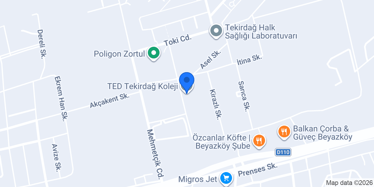 TED Tekirdağ Koleji konumu