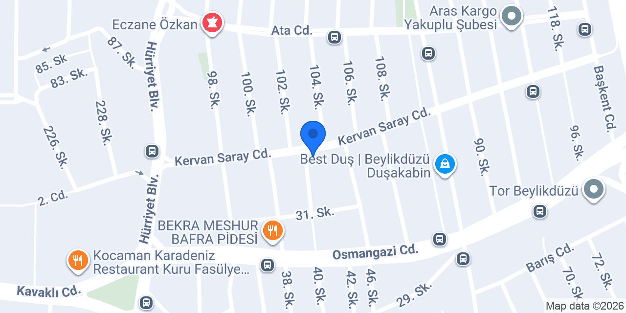 Avcılar Eca Servis konumu