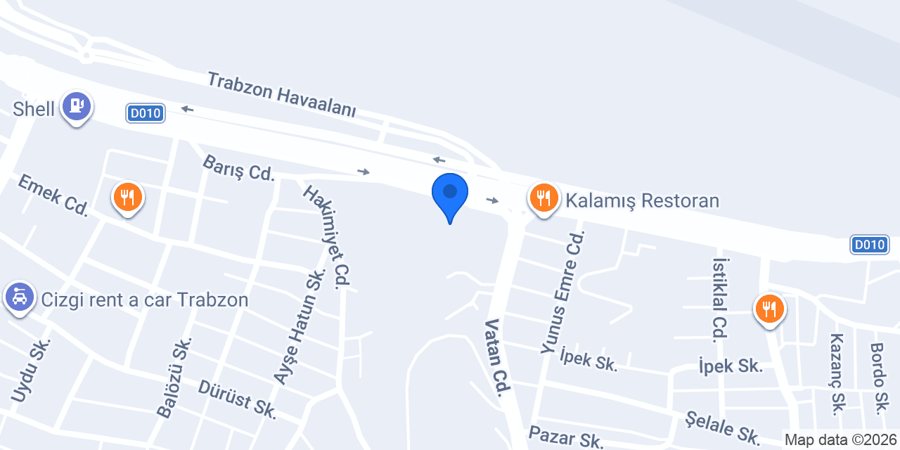 Trabzon Erbaşaran Rent A Car konumu