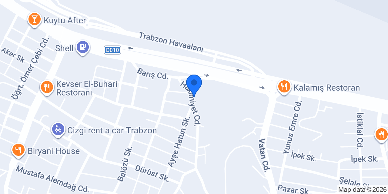 Sofia Car Rental Trabzon konumu