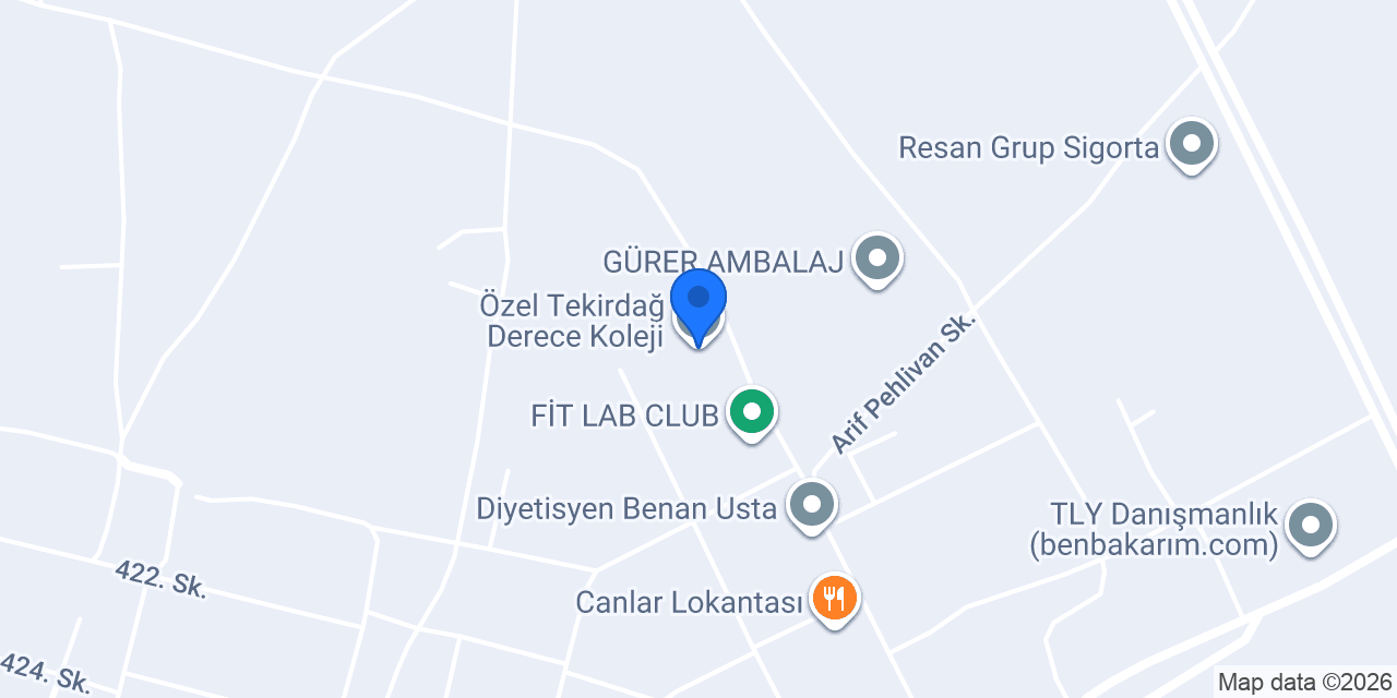 Özel Tekirdağ Derece Koleji konumu
