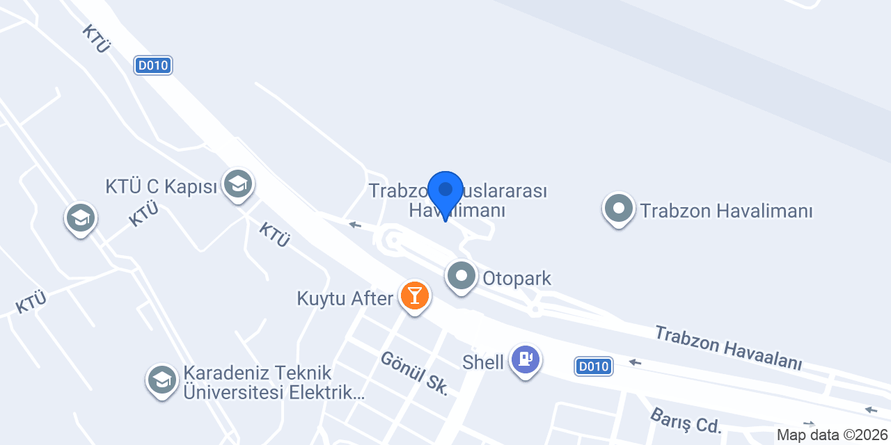 Rent Go Trabzon Havalimanı konumu