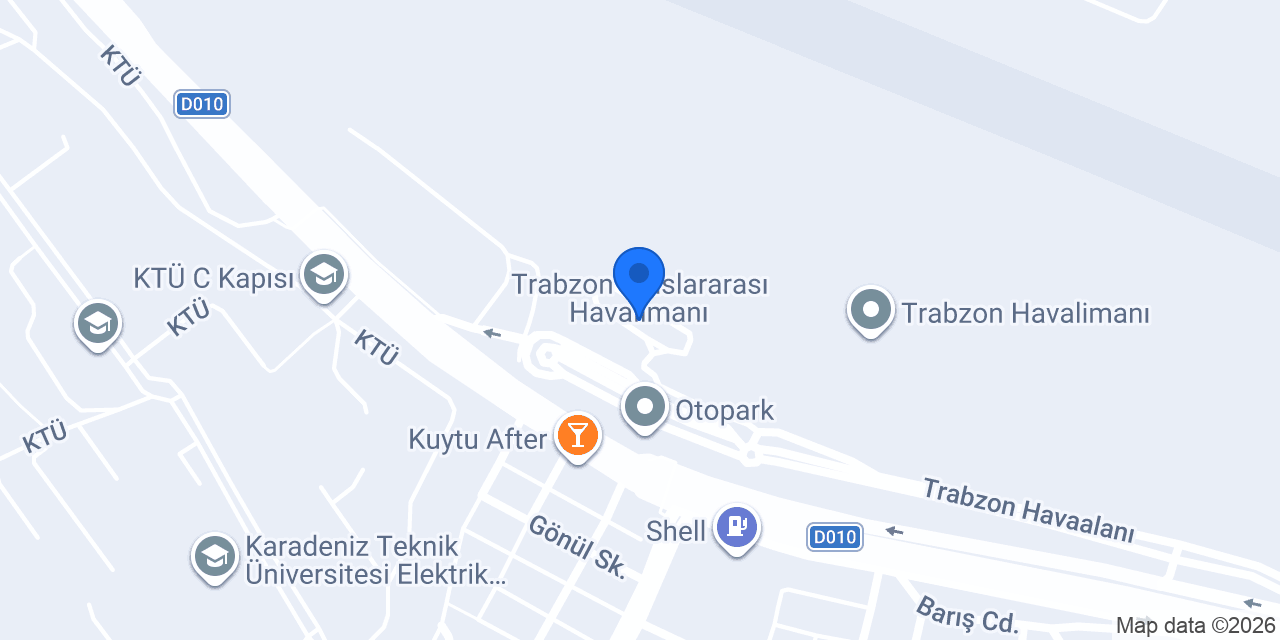 Trabzon Uluslararası Havalimanı konumu