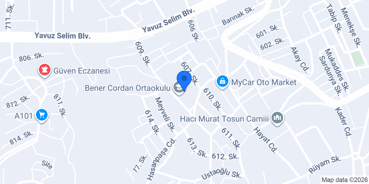 Bener Cordan Ortaokulu konumu
