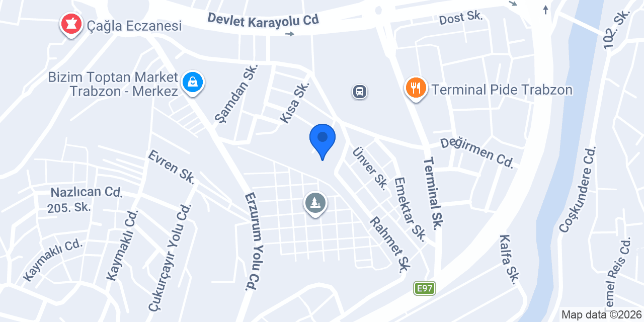 Çamlıca Kitap Trabzon konumu