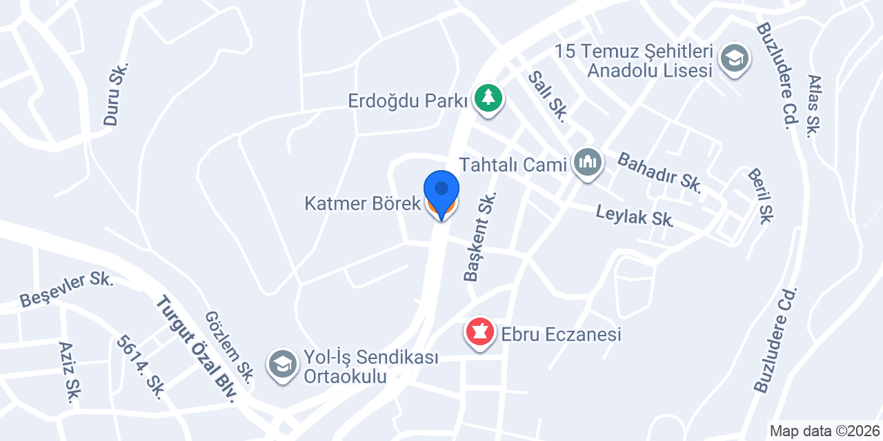 Katmer Börek konumu