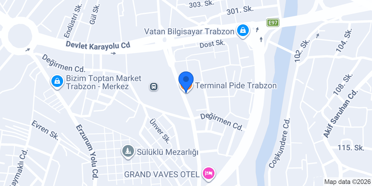 Terminal Pide Trabzon konumu