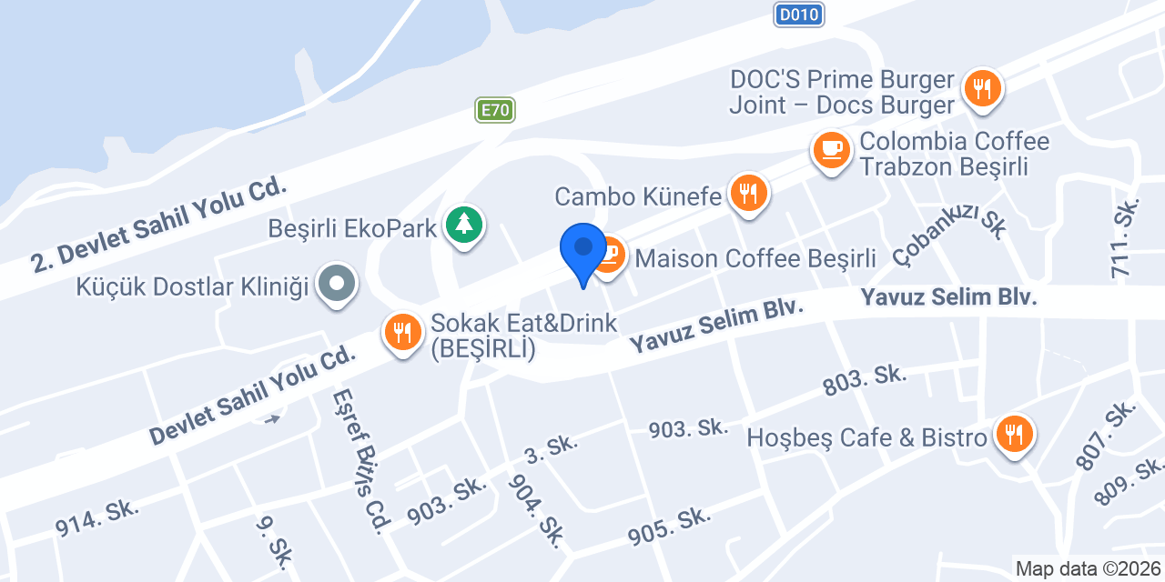 Çikolata Evim Trabzon konumu