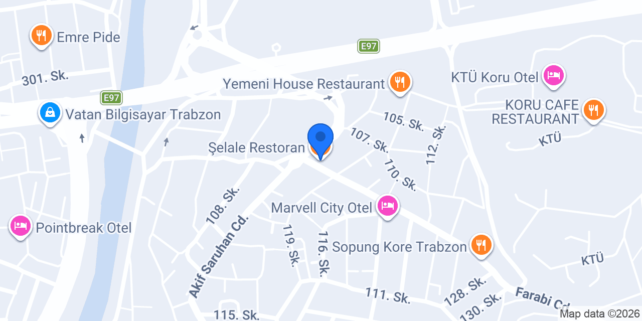 Şelale Restoran konumu