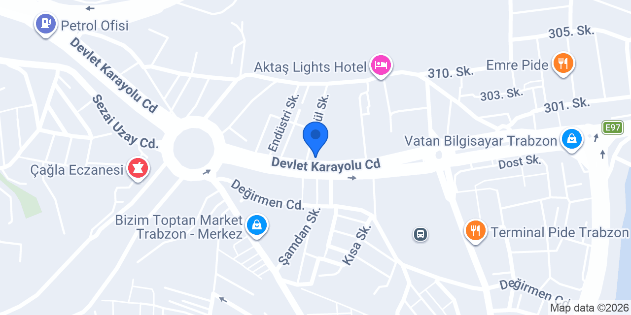 Emlak Katılım Trabzon Değirmendere Şubesi konumu