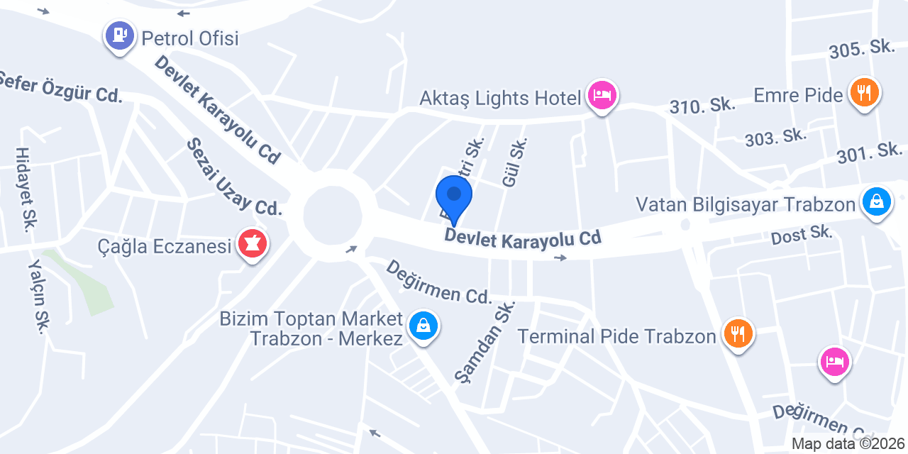 Şirinoğlu Faktoring Trabzon Şubesi konumu