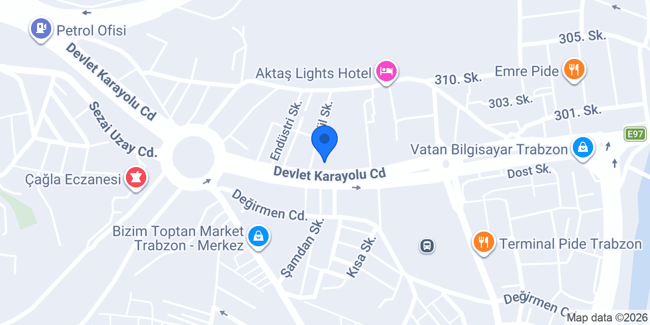 Akbank Değirmendere/Trabzon Şubesi konumu