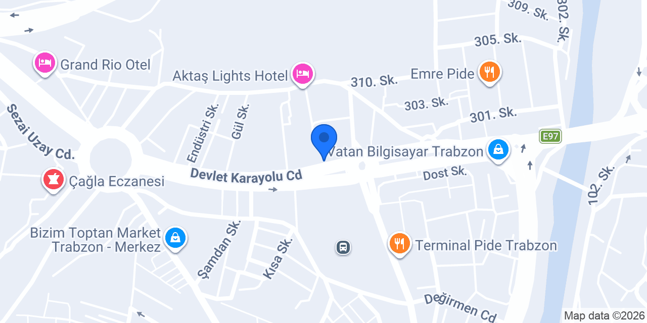 TEB Değirmendere Trabzon Şubesi konumu