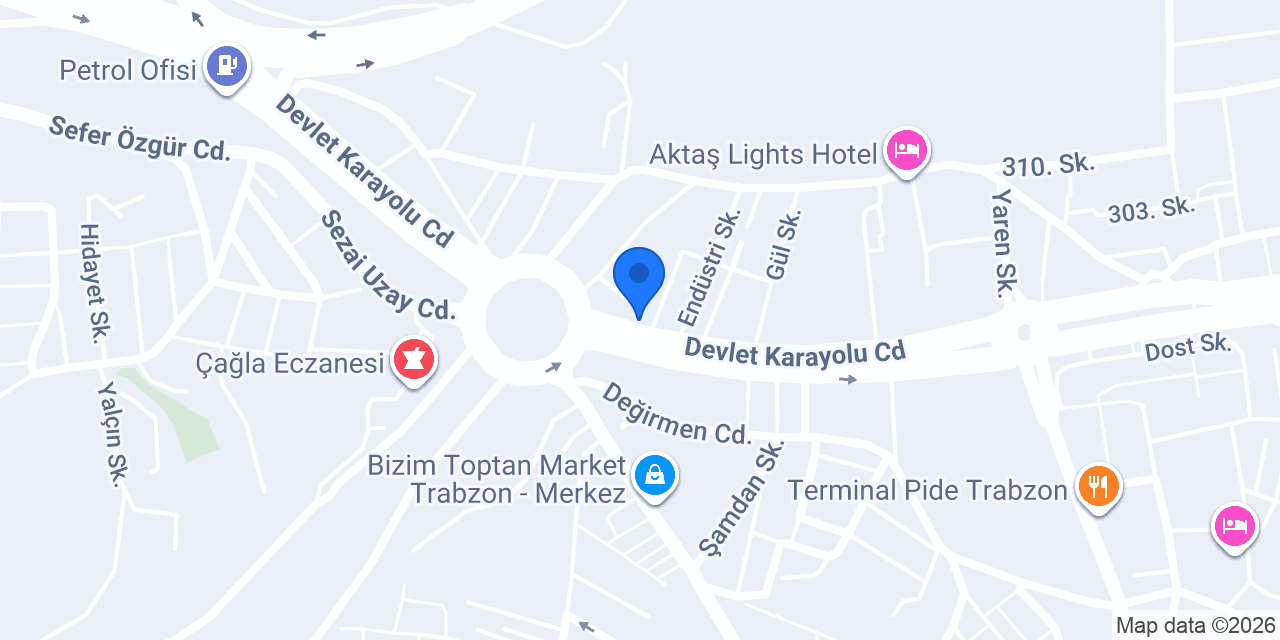 Türkiye Finans Trabzon Değirmendere Şubesi konumu